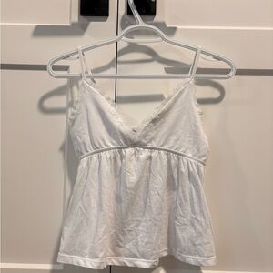 Chic White Lace Trim Camisole